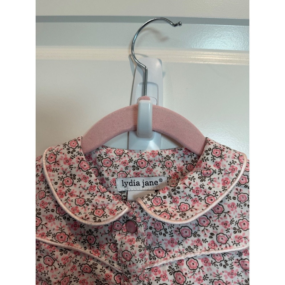 Lydia Jane Western Pearl Snap Pink Floral Tiered Cotton Dress 3T - Picture 4 of 6